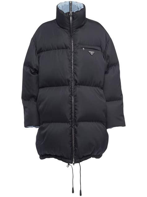 prada 3 4 length puffer coat|Prada re nylon puffer jacket.